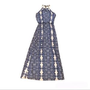 New BISOU BISOU Sleeveless Maxi Dress Royal Blue White Women’s Size 4